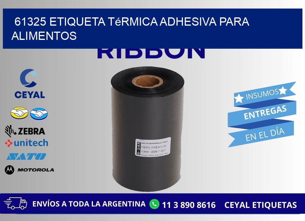 61325 Etiqueta térmica adhesiva para Alimentos
