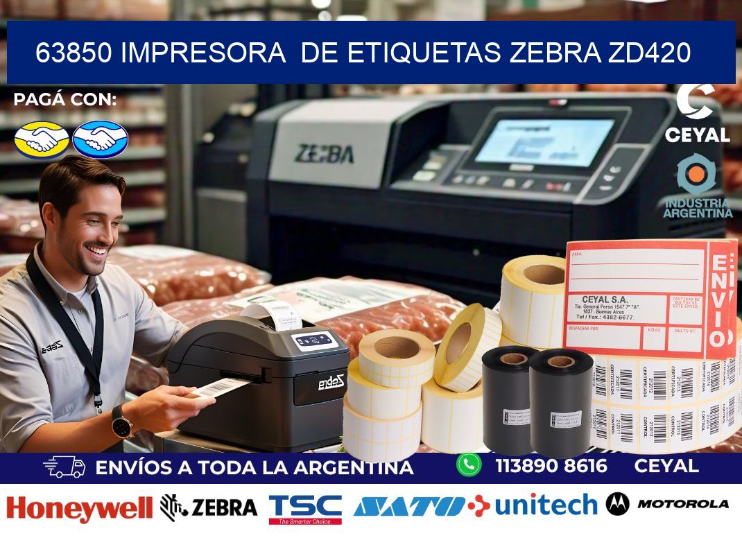 63850 impresora de etiquetas Zebra ZD420