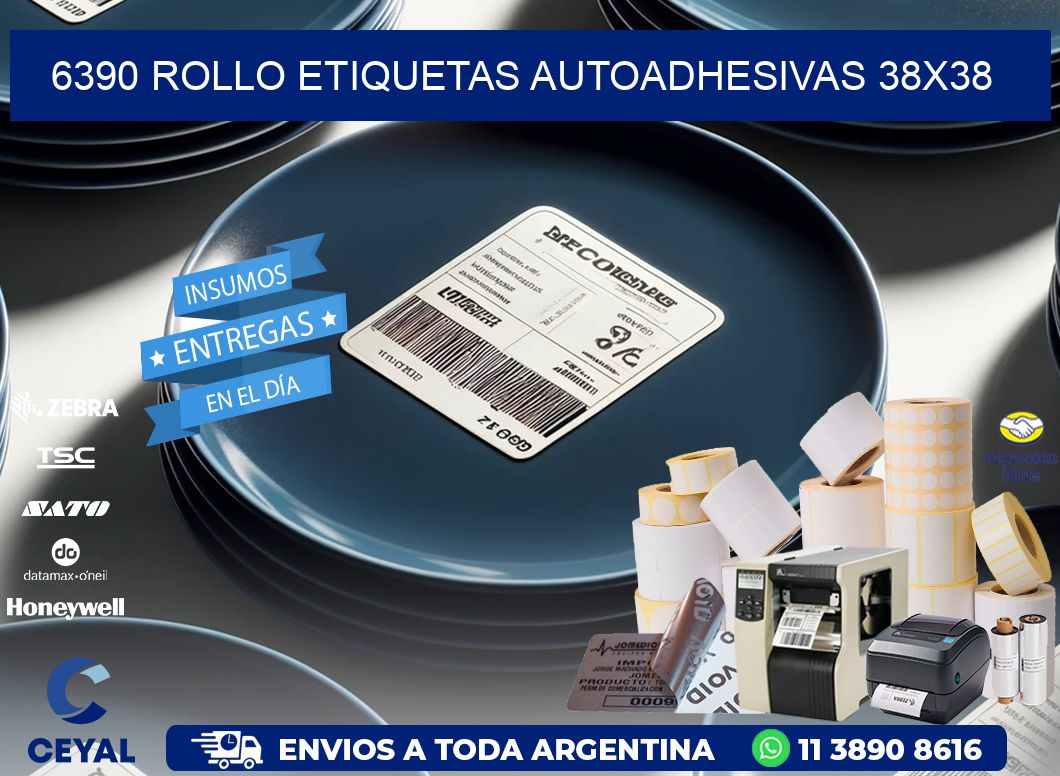 6390 Rollo Etiquetas autoadhesivas 38x38