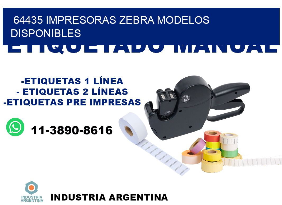 64435 impresoras zebra modelos disponibles