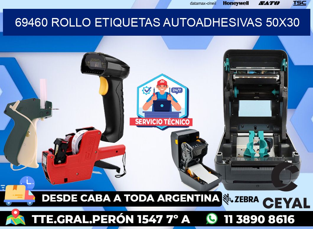 69460 Rollo Etiquetas autoadhesivas 50x30