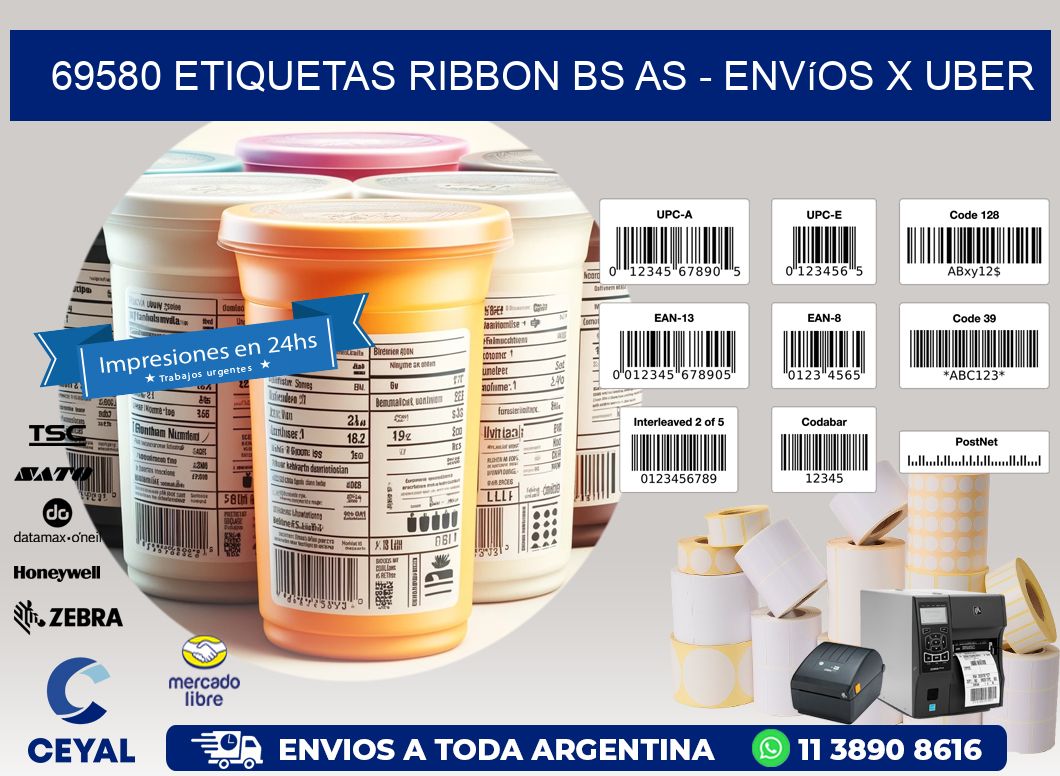 69580 etiquetas ribbon bs as - envíos x uber