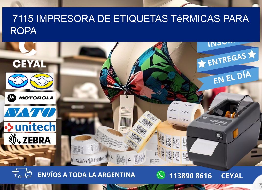 7115 impresora de etiquetas térmicas para ropa