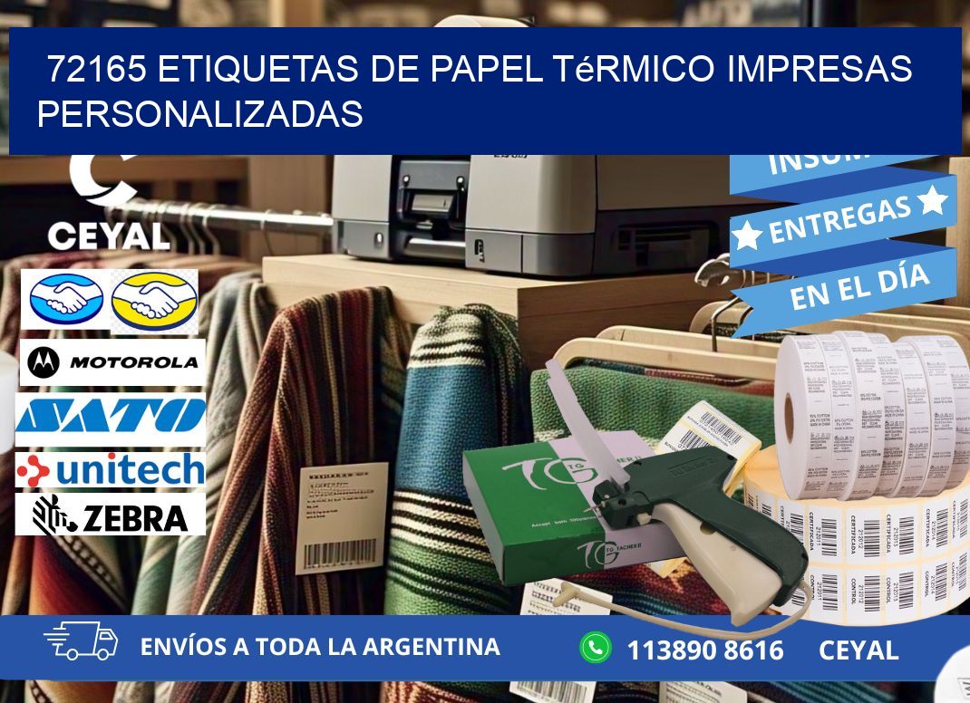 72165 Etiquetas de papel térmico impresas personalizadas