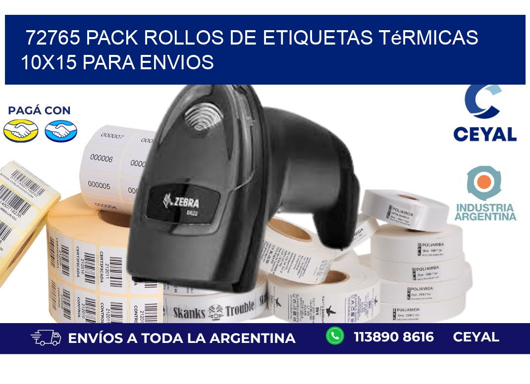 72765 pack rollos de etiquetas térmicas 10x15 para Envios