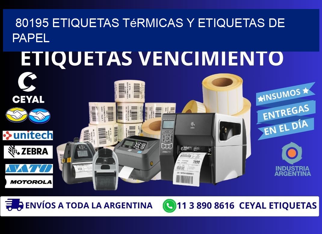 80195 etiquetas térmicas y etiquetas de papel
