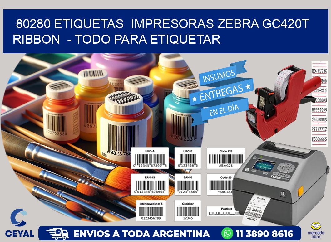 80280 etiquetas  impresoras zebra gc420t ribbon  - Todo para Etiquetar