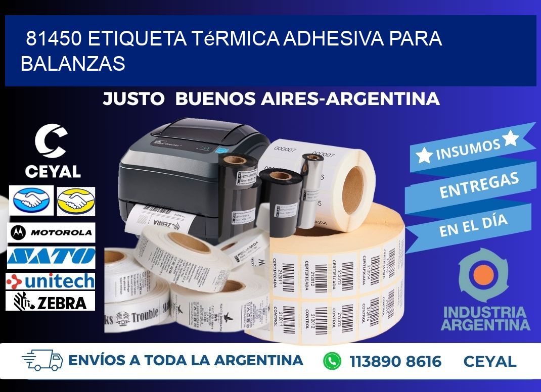 81450 Etiqueta térmica adhesiva para balanzas