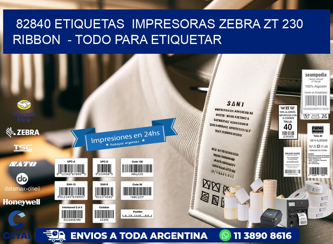 82840 etiquetas impresoras zebra zt 230 ribbon - Todo para Etiquetar