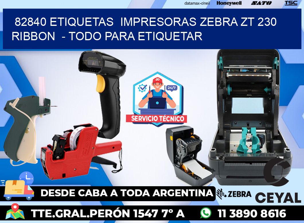 82840 etiquetas impresoras zebra zt 230 ribbon - Todo para Etiquetar