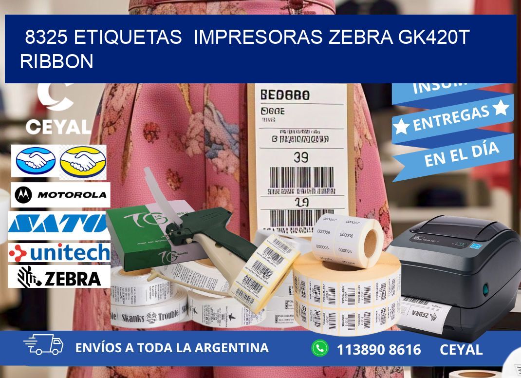 8325 Etiquetas  impresoras zebra gk420t ribbon