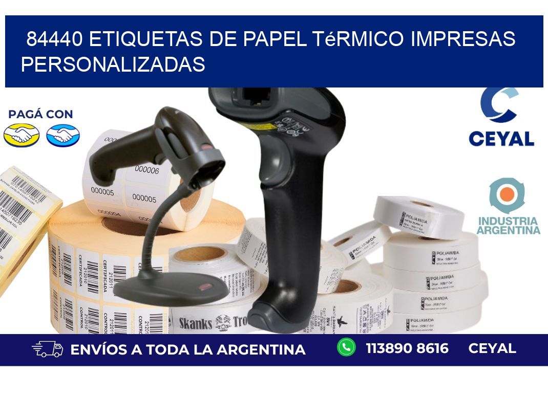84440 Etiquetas de papel térmico impresas personalizadas