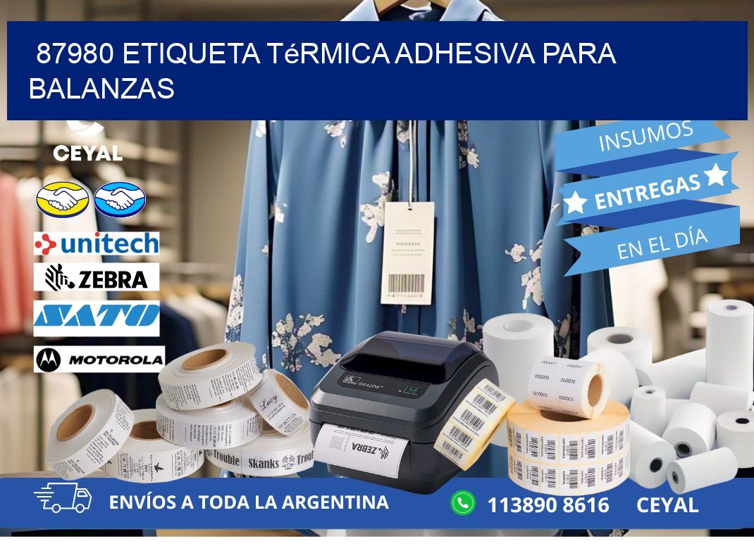 87980 Etiqueta térmica adhesiva para balanzas