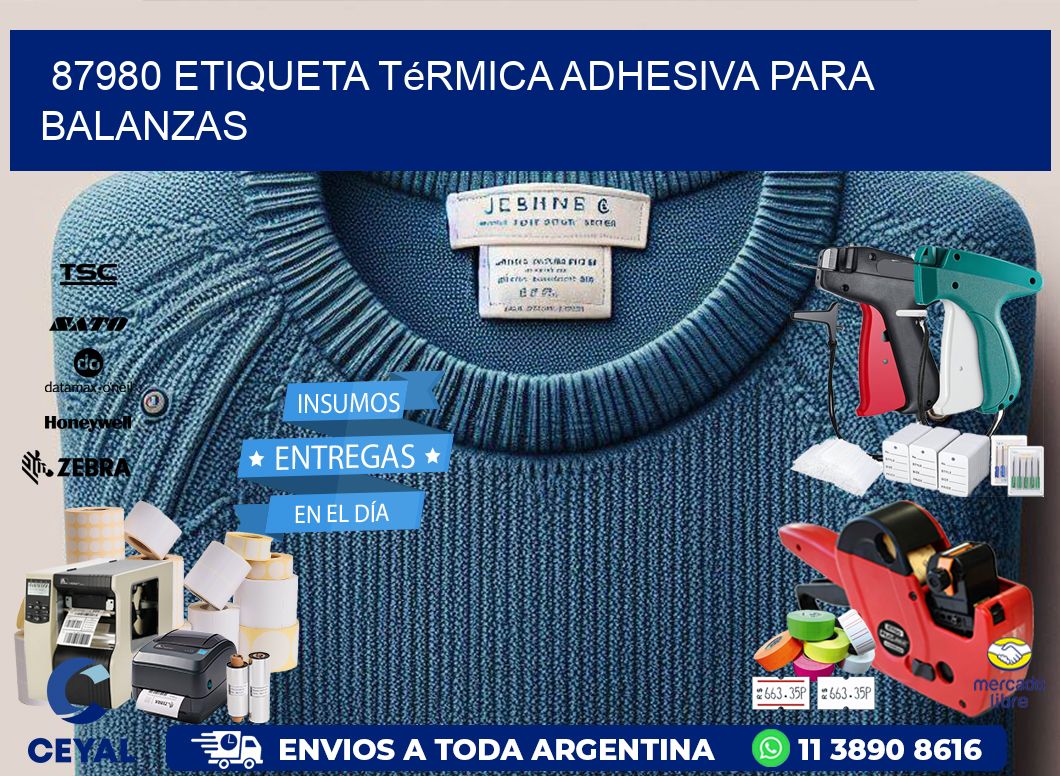 87980 Etiqueta térmica adhesiva para balanzas