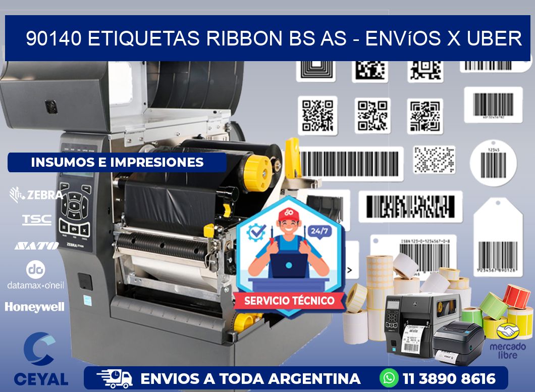90140 etiquetas ribbon bs as - envíos x uber