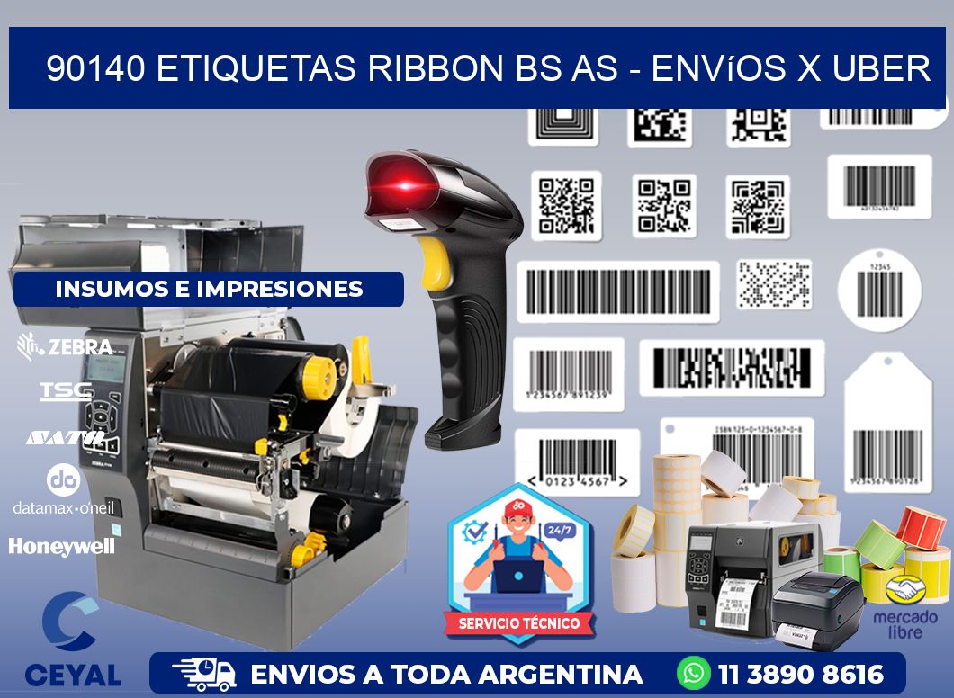 90140 etiquetas ribbon bs as - envíos x uber