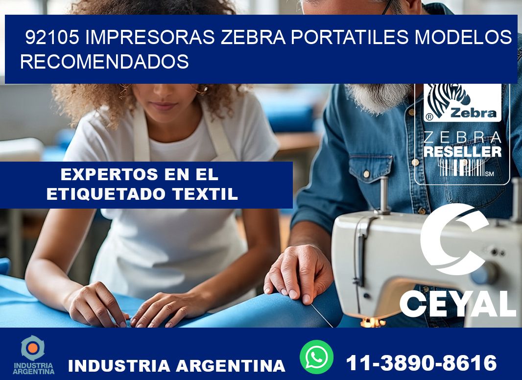 92105 impresoras zebra portatiles modelos recomendados