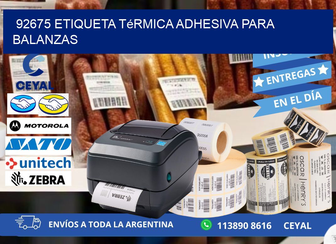 92675 Etiqueta térmica adhesiva para balanzas
