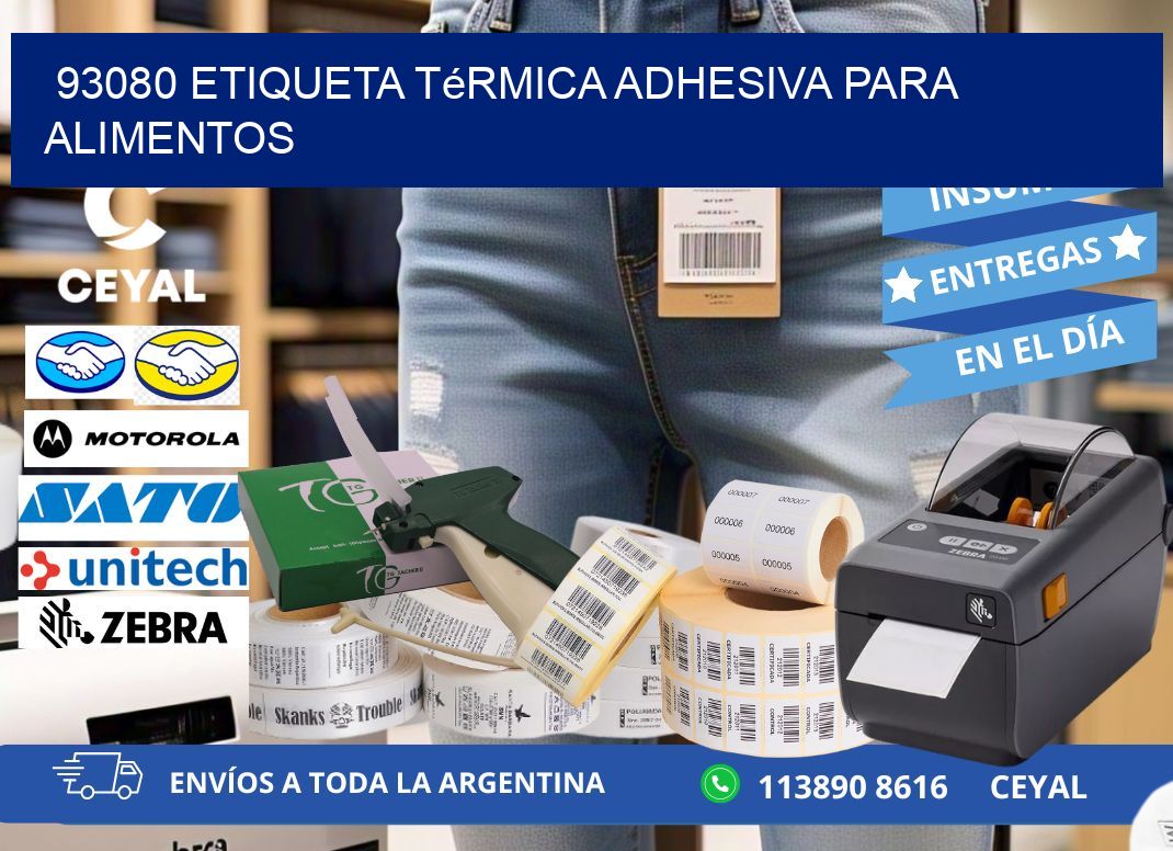 93080 Etiqueta térmica adhesiva para Alimentos