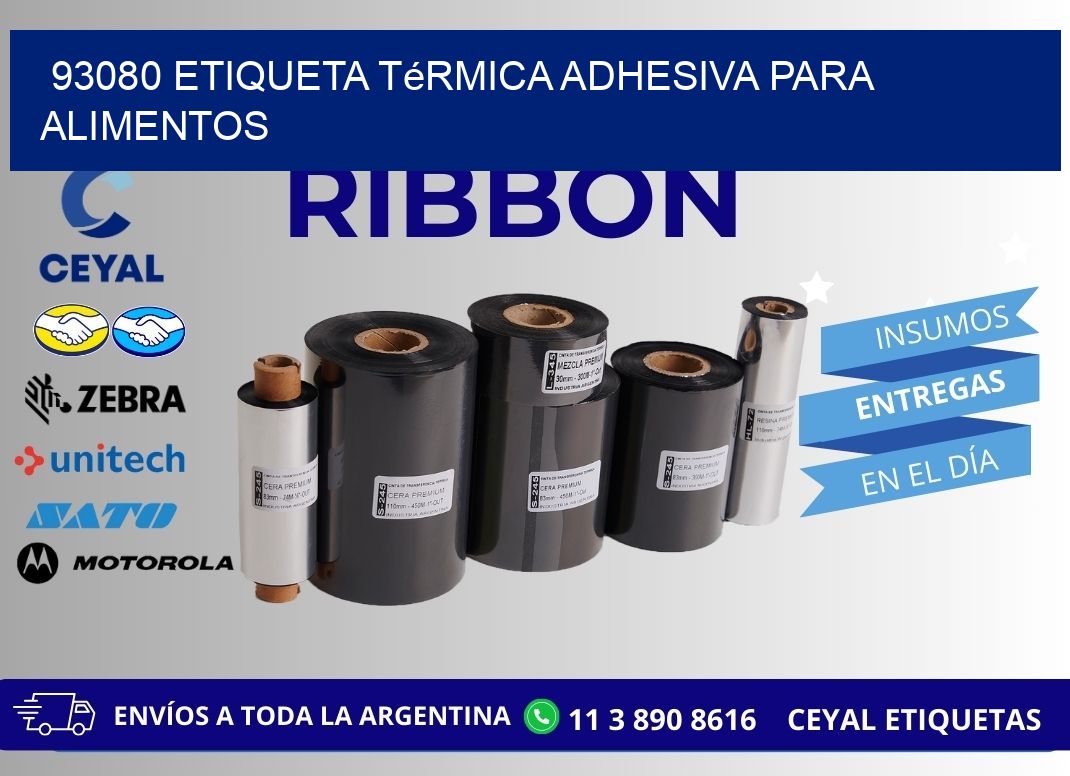 93080 Etiqueta térmica adhesiva para Alimentos