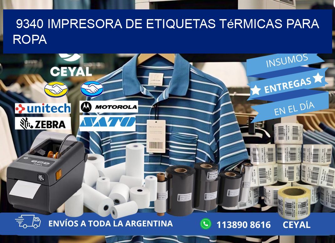 9340 impresora de etiquetas térmicas para ropa