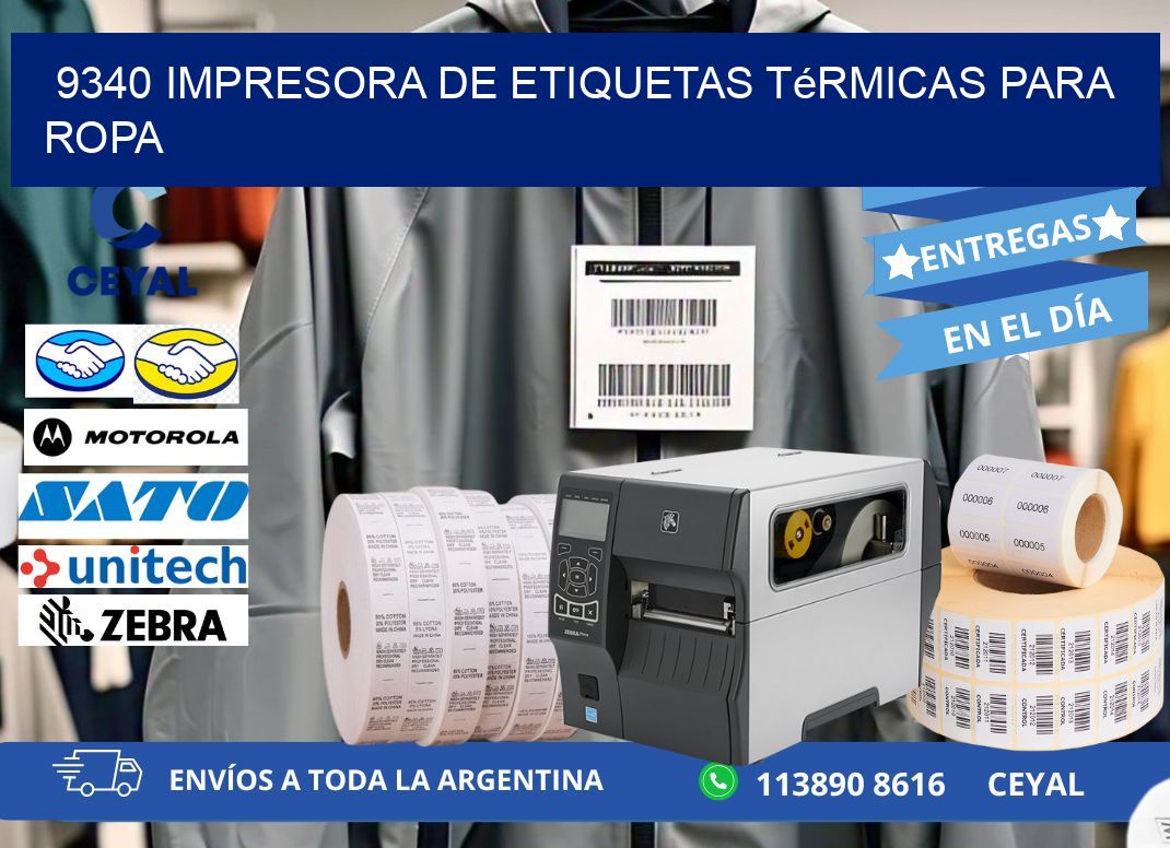 9340 impresora de etiquetas térmicas para ropa