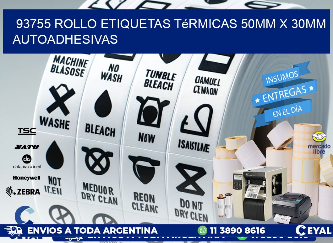 93755 Rollo Etiquetas Térmicas 50mm X 30mm Autoadhesivas