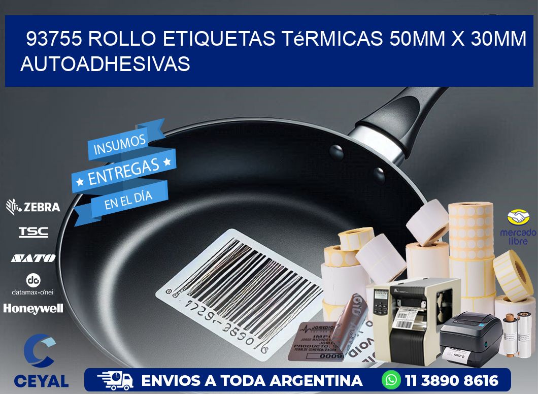 93755 Rollo Etiquetas Térmicas 50mm X 30mm Autoadhesivas