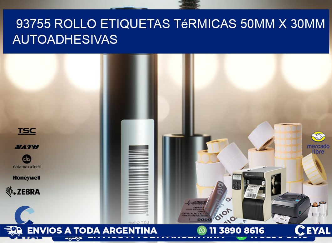 93755 Rollo Etiquetas Térmicas 50mm X 30mm Autoadhesivas