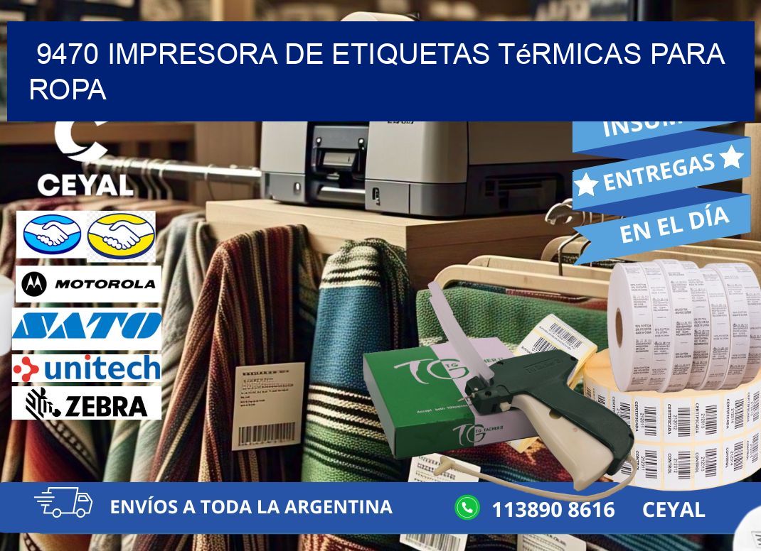 9470 impresora de etiquetas térmicas para ropa
