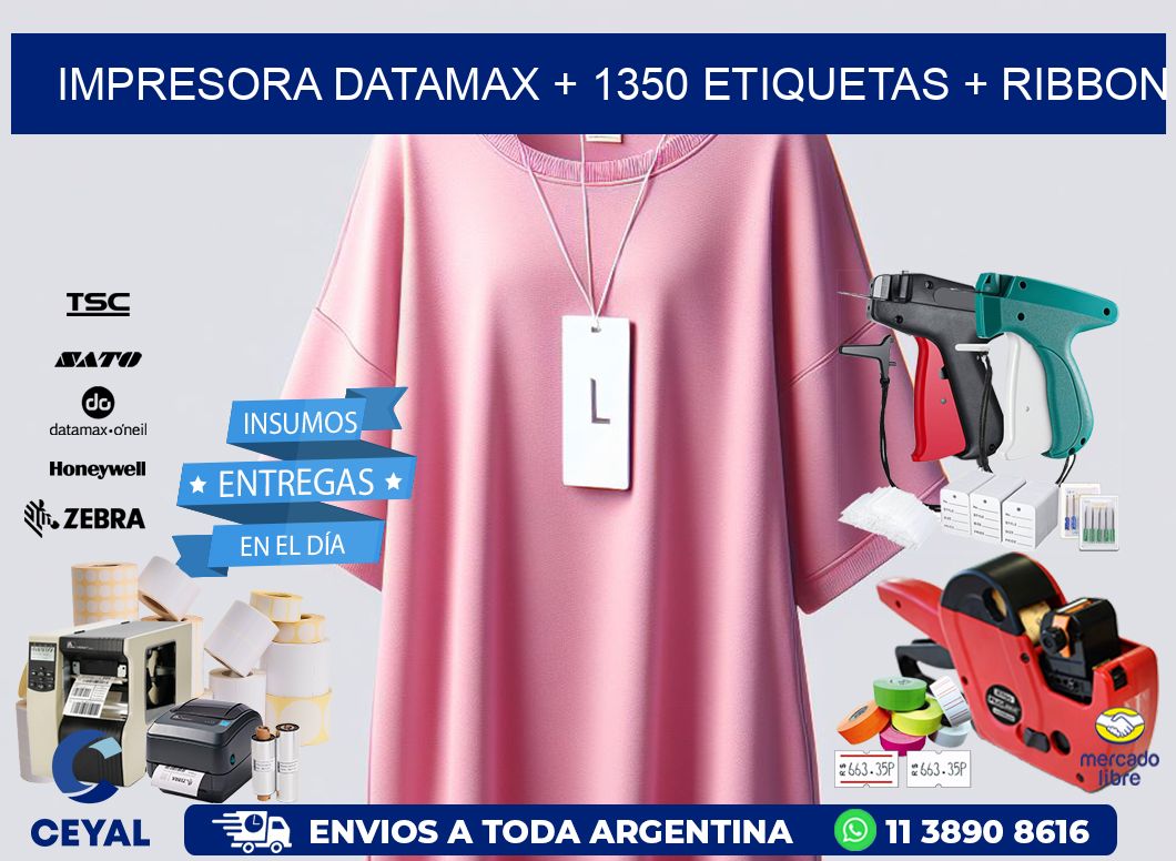 impresora DATAMAX + 1350 etiquetas + ribbon