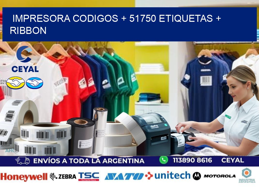 impresora codigos + 51750 etiquetas + ribbon
