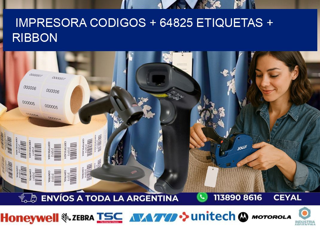 impresora codigos + 64825 etiquetas + ribbon