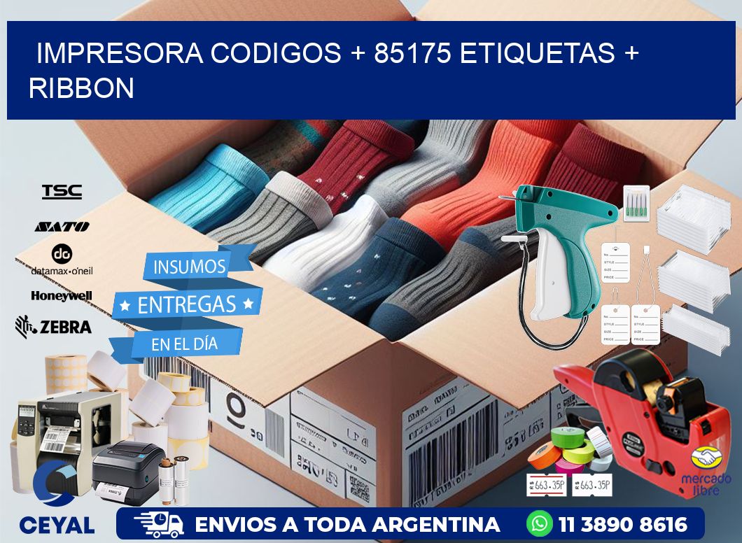 impresora codigos + 85175 etiquetas + ribbon