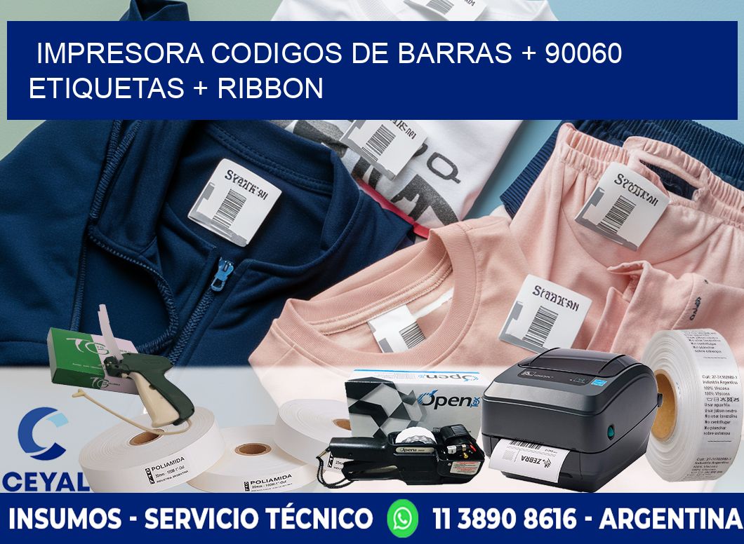 impresora codigos de barras + 90060 etiquetas + ribbon