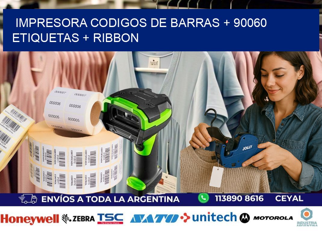 impresora codigos de barras + 90060 etiquetas + ribbon