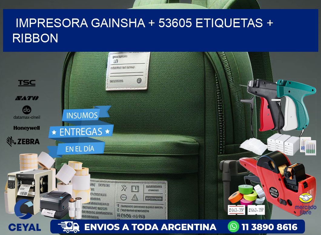 impresora gainsha + 53605 etiquetas + ribbon