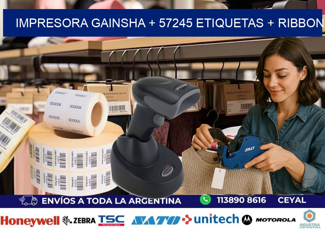 impresora gainsha + 57245 etiquetas + ribbon