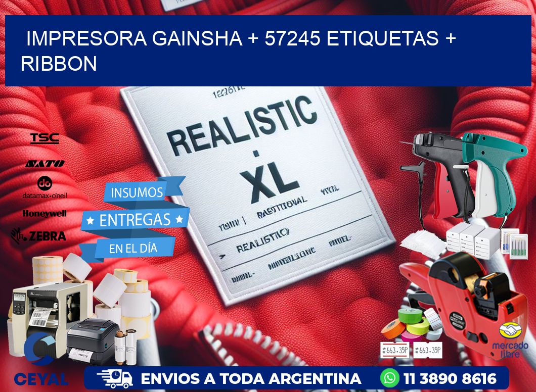 impresora gainsha + 57245 etiquetas + ribbon