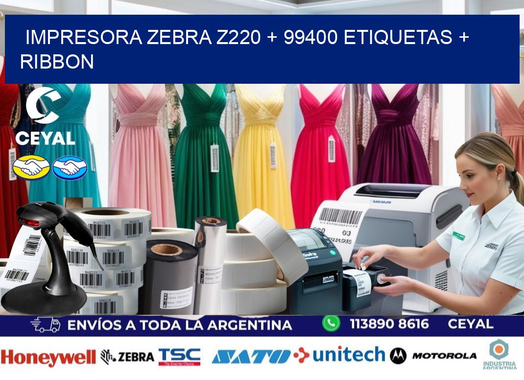 impresora zebra z220 + 99400 etiquetas + ribbon