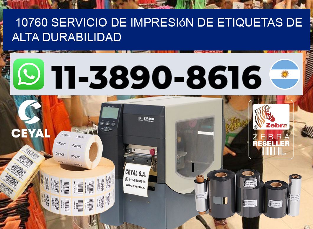10760 Servicio de impresión de etiquetas de alta durabilidad