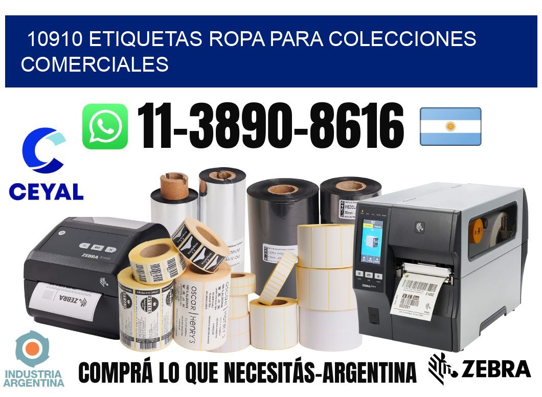 10910 Etiquetas ropa para colecciones comerciales