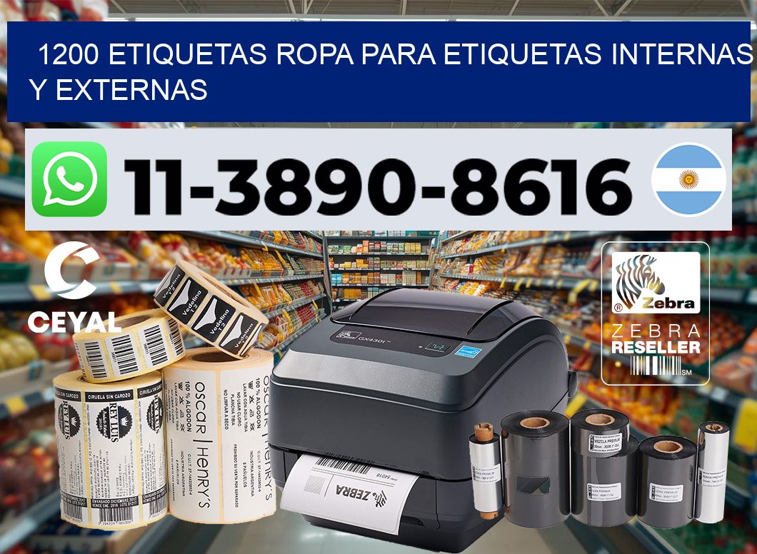 1200 Etiquetas ropa para etiquetas internas y externas