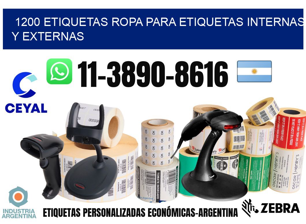 1200 Etiquetas ropa para etiquetas internas y externas