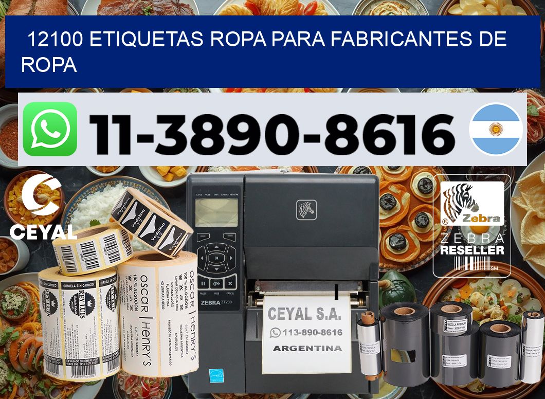 12100 Etiquetas ropa para fabricantes de ropa