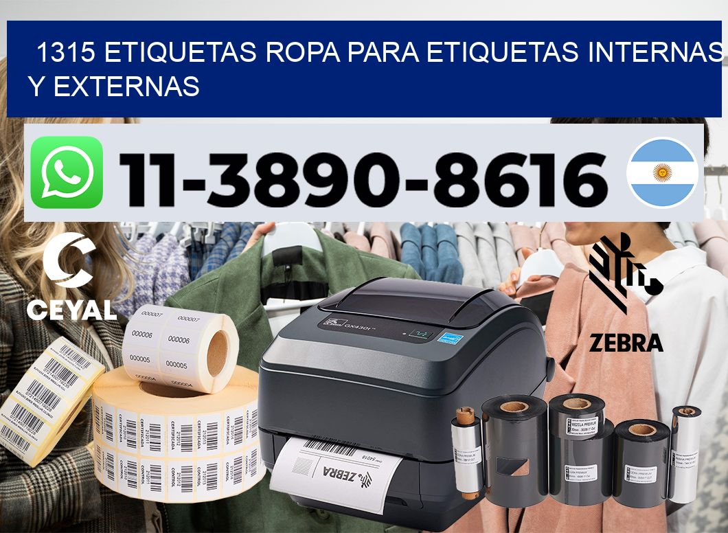 1315 Etiquetas ropa para etiquetas internas y externas