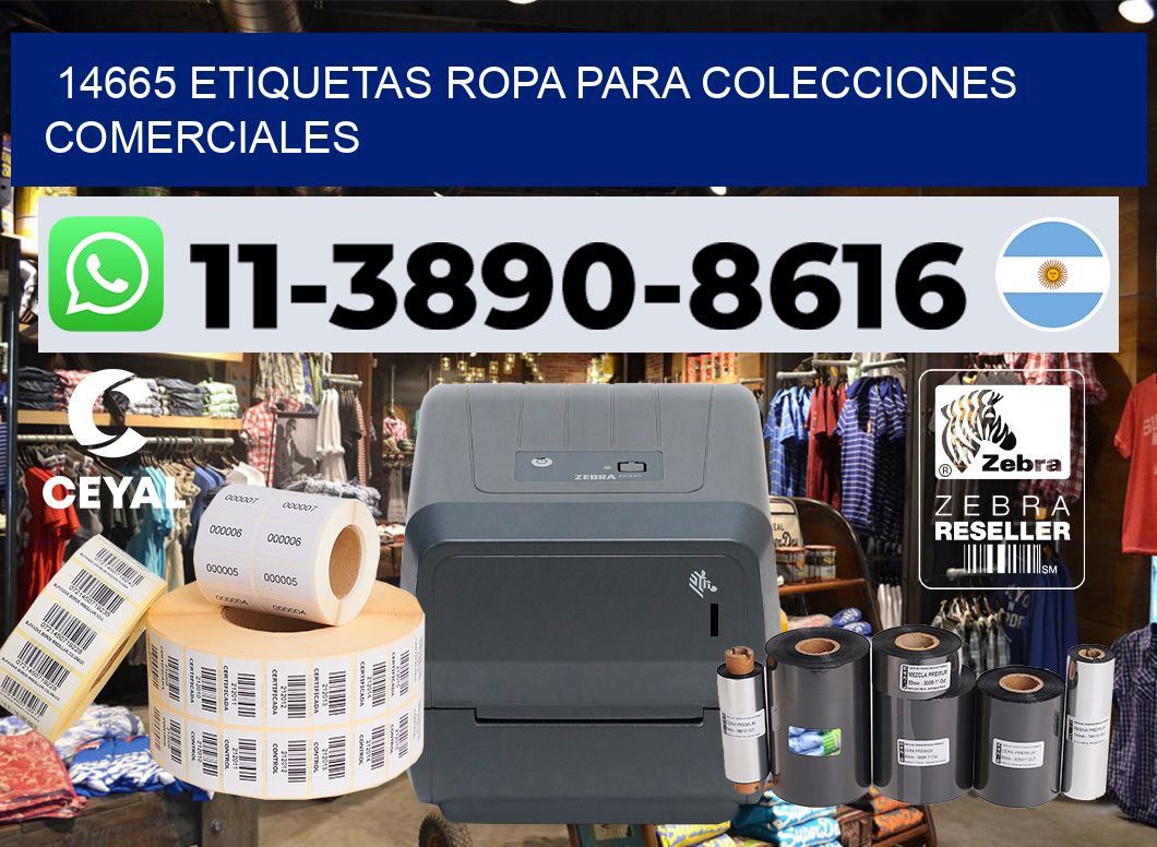 14665 Etiquetas ropa para colecciones comerciales
