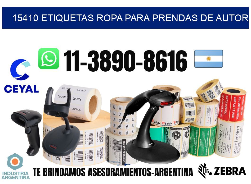 15410 Etiquetas ropa para prendas de autor