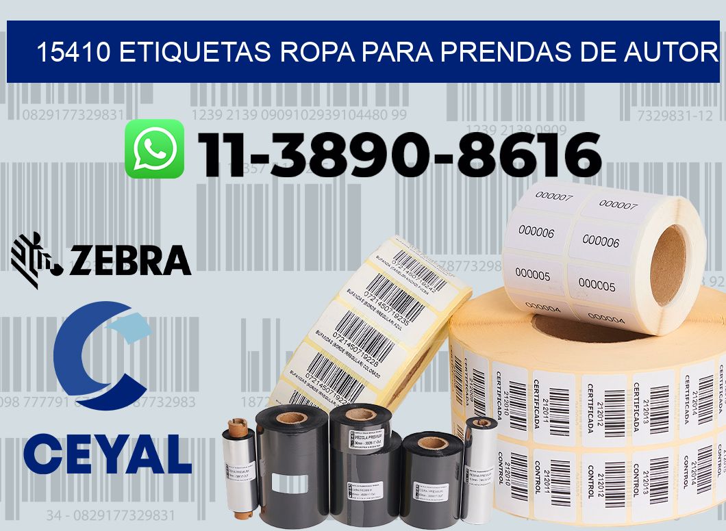 15410 Etiquetas ropa para prendas de autor