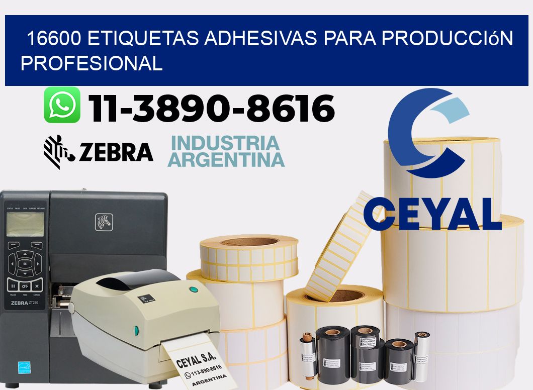 16600 Etiquetas adhesivas para producción profesional